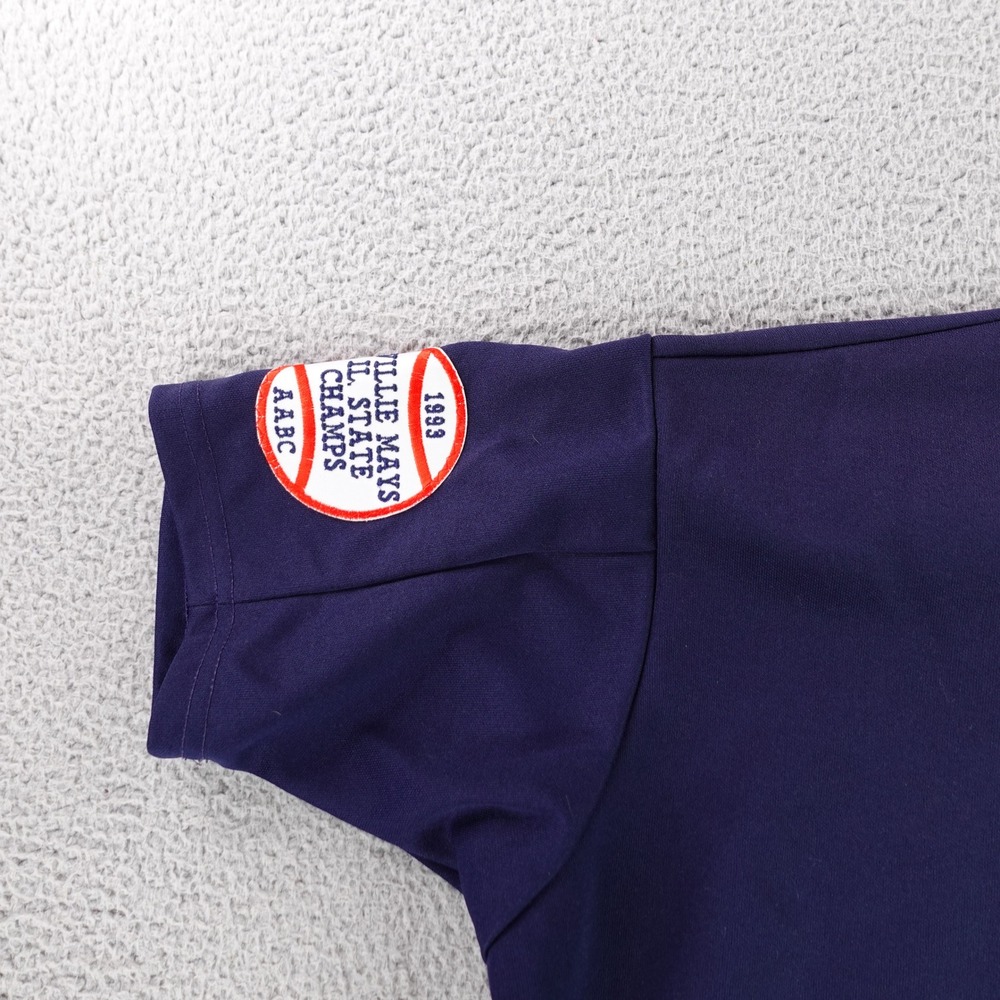 Vintage Betlin Braves Baseball Jersey XL Navy 1993 Willie Mays IL State Champs - Picture 8 of 9